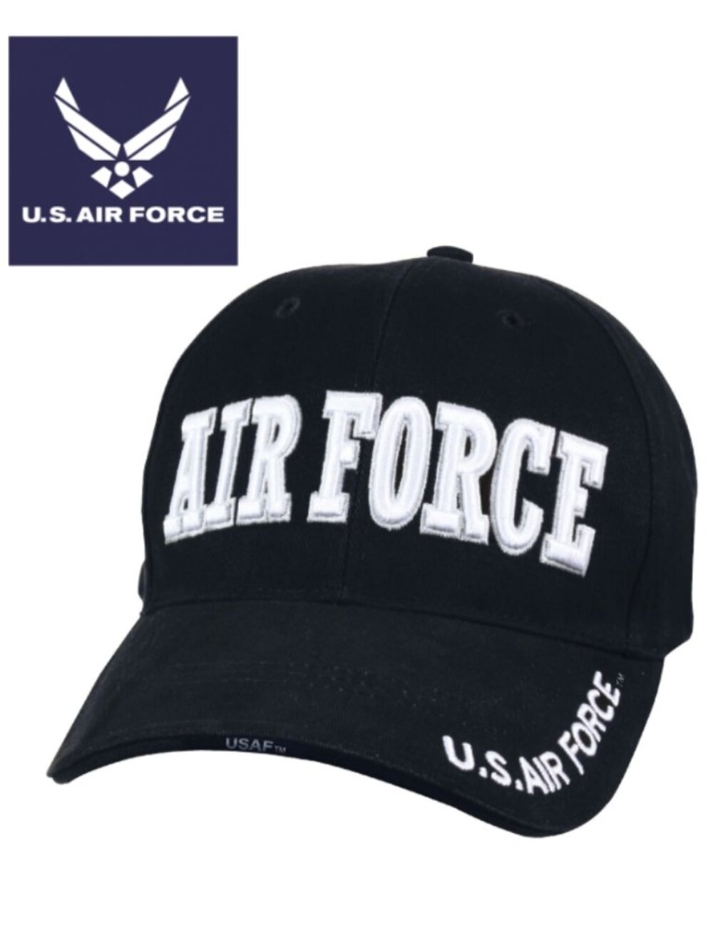 𝙍𝙊𝙏𝙃𝘾𝙊 Deluxe 𝐀𝐈𝐑 𝐅𝐎𝐑𝐂𝐄 Low Profile Baseball Cap Navy Blue